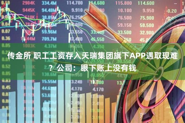 传金所 职工工资存入天瑞集团旗下APP遇取现难？公司：眼下账上没有钱